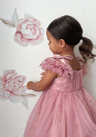 Load image into Gallery viewer, Kids little girls Valencia Pearl Luxe Party Dress - Dusty Rose (pre order) - Fox Baby &amp; Co
