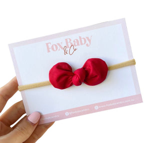 Harper Baby Bow Headband - Cherry Red - Fox Baby & Co