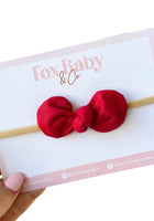 Load image into Gallery viewer, Harper Baby Bow Headband - Cherry Red - Fox Baby &amp; Co
