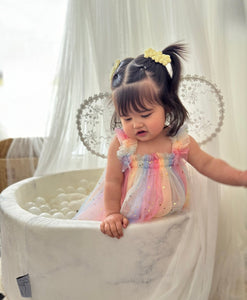 1st Birthday Kids little girls Arabella Tulle Fairy Birthday Dress - Bright Rainbow - Fox Baby & Co