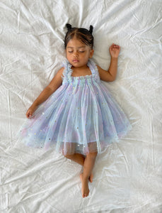 1st Birthday Kids little girls Arabella Tulle Fairy Birthday Dress - Blue - Fox Baby & Co