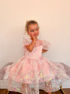 Enchanted Mermaid Sequins Luxe Tulle Dress - Pink (preorder) - Fox Baby & Co