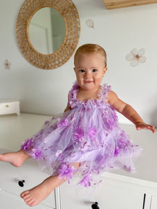 French Floral Fairy Tulle Dress - Purple - Fox Baby & Co