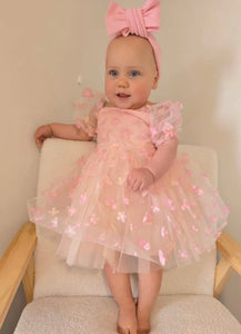 Kids girls Sweetheart Tulle Dress - Pink Rainbow - Fox Baby & Co