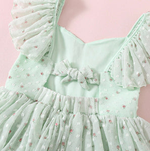 Kids little girls Rosie Floral Luxe Party Dress - Mint (pre order) - Fox Baby & Co