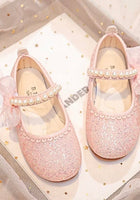 Load image into Gallery viewer, Little Bow Pink Pearl Princess Birthday Girl Mary Jane Shoe (pre order) - Fox Baby &amp; Co
