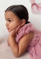 Load image into Gallery viewer, Kids little girls Valencia Pearl Luxe Party Dress - Dusty Rose (pre order) - Fox Baby &amp; Co
