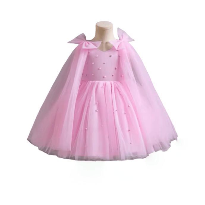 Pearl Princess Luxe Little Girls Tulle Dress - Pink - Fox Baby & Co