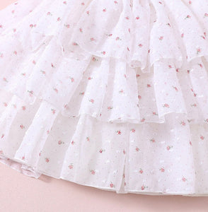 Kids little girls Rosie Floral Luxe Party Dress - White (pre order)