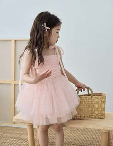 Kids little girls Ballerina Pearl Dress - Pink (limited edition) - Fox Baby & Co