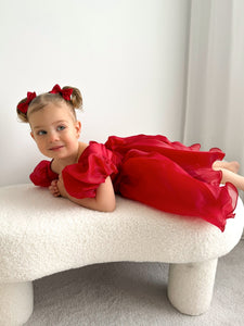 Kids little girls Red Christmas Luxe Dress (pre order) - Fox Baby & Co