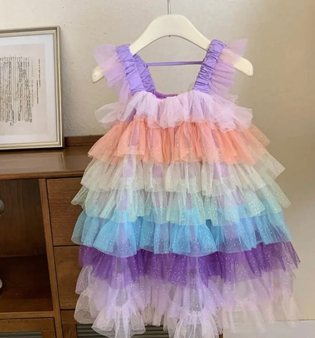Lolita Rainbow Frill Tulle Dress - Fox Baby & Co
