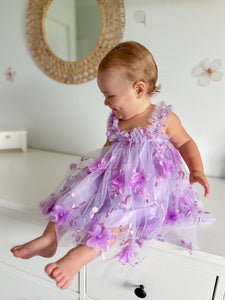 French Floral Fairy Tulle Dress - Purple - Fox Baby & Co