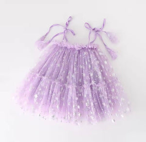 Sparkle Snow Princess Kids little Girls Tulle Dress - Purple - Fox Baby & Co