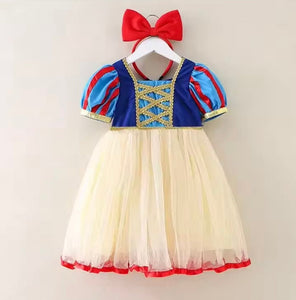 Classic Snow White Princess Birthday Party Dress Costume & Headband - Fox Baby & Co