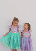 Load image into Gallery viewer, Wonderland Mermaid Princess Birthday Party Dress - Green - Fox Baby &amp; Co
