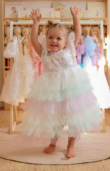 Kid little girl Mermaid Dreaming Ombré Tulle Party Dress (Pre order) - Fox Baby & Co