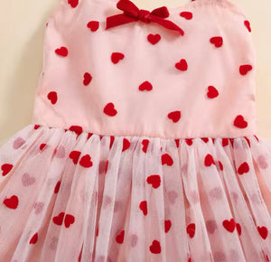 Baby Girl Valentine Tiny Heart Tulle Dress - Pink (pre order) - Fox Baby & Co