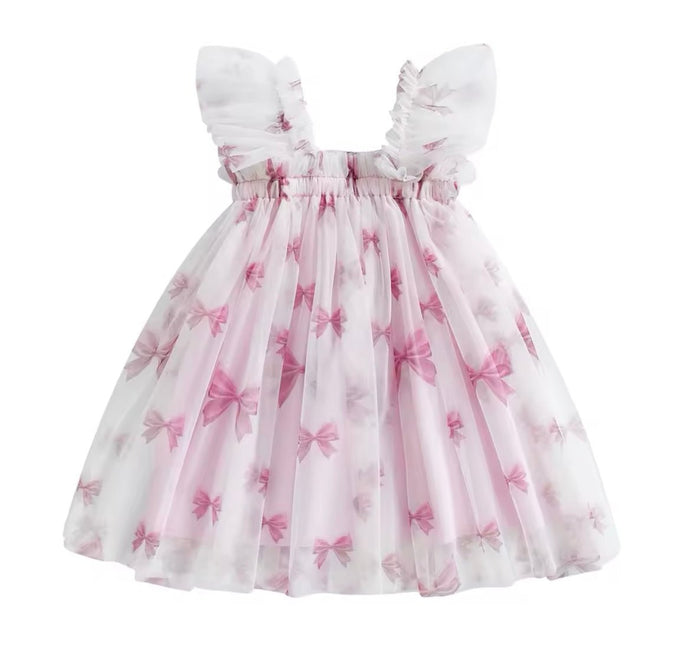 Baby Girl My Valentine Bow Tulle Dress - Pink (pre order) - Fox Baby & Co