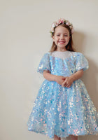 Load image into Gallery viewer, Kids girls Mermaid Luxe Sequins Tulle Dress - Blue (pre order) - Fox Baby &amp; Co
