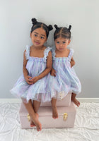 Load image into Gallery viewer, 1st Birthday Kids little girls Arabella Tulle Fairy Birthday Dress - Blue - Fox Baby &amp; Co
