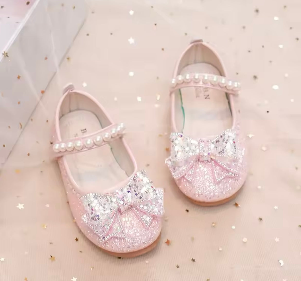 New Big Bow Pink Pearl Princess Birthday Girl Mary Jane Shoe (pre order) - Fox Baby & Co