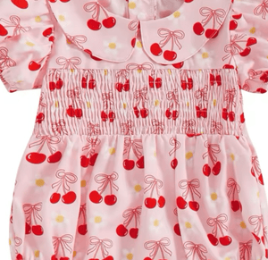 Cherry Daisy Days Romper (pre order) - Fox Baby & Co