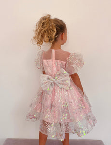 Enchanted Mermaid Sequins Luxe Tulle Dress - Pink (preorder) - Fox Baby & Co