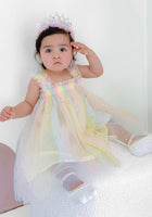 Load image into Gallery viewer, Kids little girls Arabella Tulle Fairy Birthday Dress - Lemon Rainbow - Fox Baby &amp; Co
