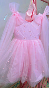 Pearl Princess Luxe Little Girls Tulle Dress - Pink - Fox Baby & Co