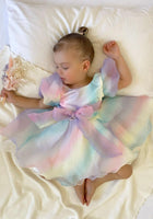 Load image into Gallery viewer, Kids little girls Rainbow Sherbet Luxe Party Dress (pre order) - Fox Baby &amp; Co
