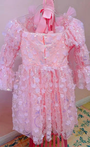 Flowergirl Sparkle Wonderland Long Sleeve Luxe Tulle Dress - Pink (pre order) - Fox Baby & Co