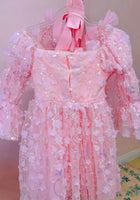 Load image into Gallery viewer, Flowergirl Sparkle Wonderland Long Sleeve Luxe Tulle Dress - Pink (pre order) - Fox Baby &amp; Co
