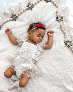 White Christmas Sparkle Frill Romper - Fox Baby & Co