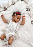 Load image into Gallery viewer, White Christmas Sparkle Frill Romper - Fox Baby &amp; Co
