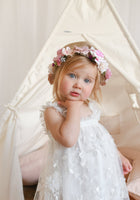 Load image into Gallery viewer, French Floral Fairy Tulle Dress - White - Fox Baby &amp; Co
