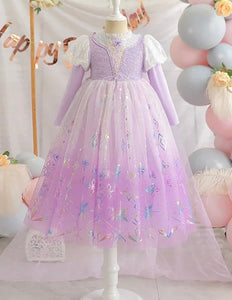 Enchanted Lavender Princess Birthday Long Sleeve Party Dress Costume - Fox Baby & Co
