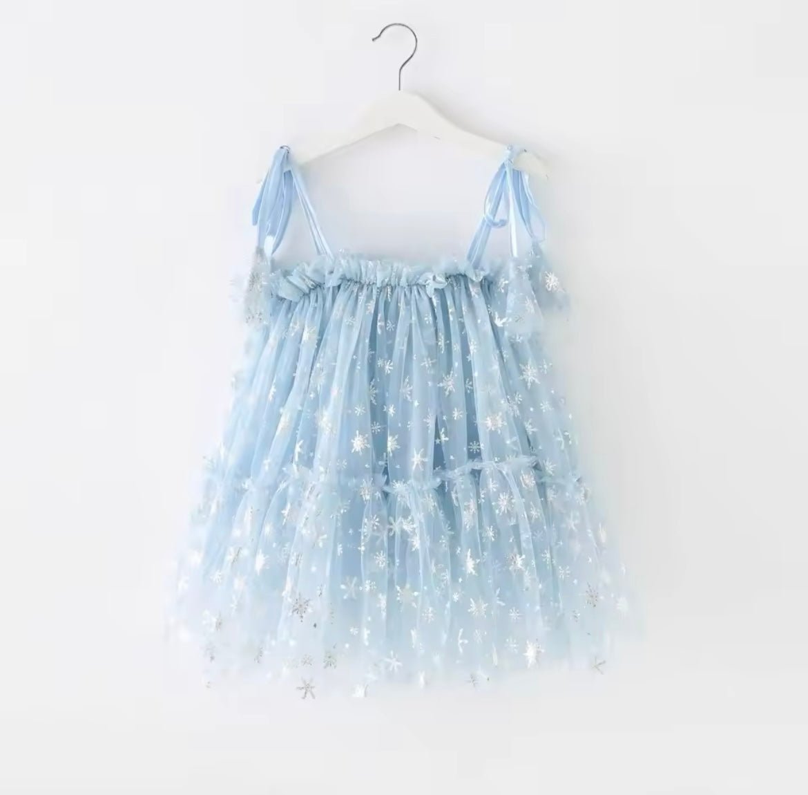 Sparkle Snow Princess Kids little Girls Tulle Dress - Blue - Fox Baby & Co