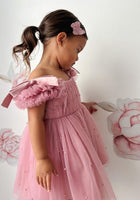 Load image into Gallery viewer, Kids little girls Valencia Pearl Luxe Party Dress - Dusty Rose (pre order) - Fox Baby &amp; Co
