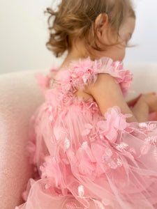 French Floral Fairy Tulle Dress - Musk Pink - Fox Baby & Co