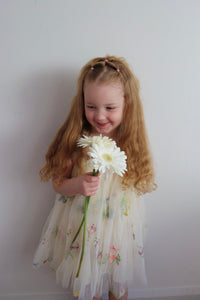 Arabella Garden Floral Tulle Birthday Dress - lemon - Fox Baby & Co