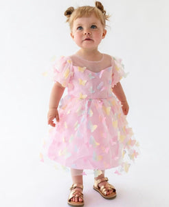 Kids girls Whimsical Butterfly Rainbow Luxe Tulle Dress (pre order) - Fox Baby & Co