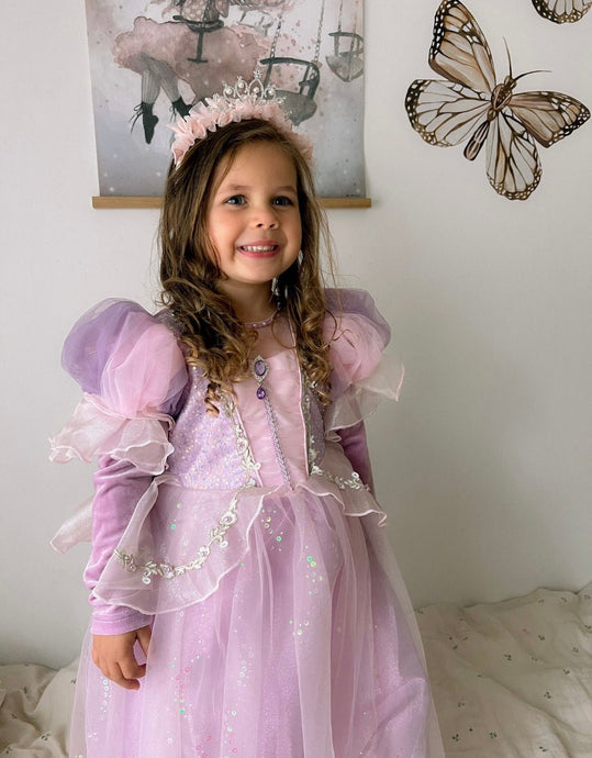 Violet Princess Birthday Long Sleeve Party Dress Costume - Fox Baby & Co