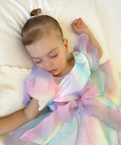 Kids little girls Rainbow Sherbet Luxe Party Dress (pre order) - Fox Baby & Co