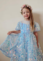 Load image into Gallery viewer, Kids girls Mermaid Luxe Sequins Tulle Dress - Blue (pre order) - Fox Baby &amp; Co
