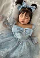 Load image into Gallery viewer, Kids girls Let it snow Luxe princess Dress - Blue (pre order) - Fox Baby &amp; Co
