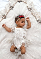 Load image into Gallery viewer, White Christmas Sparkle Frill Romper - Fox Baby &amp; Co
