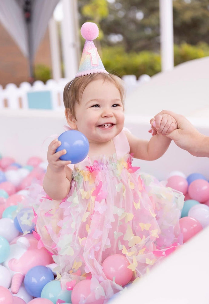 Pastel Rainbow 1st Birthday Party Crown Hat (pre order) - Fox Baby & Co