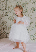 Load image into Gallery viewer, Madelyn Flower Girl Butterfly Luxe Little Girls Tulle Dress - White - Fox Baby &amp; Co
