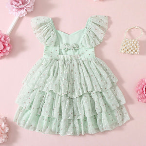 Kids little girls Rosie Floral Luxe Party Dress - Mint (pre order) - Fox Baby & Co